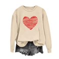 thumbnail image 3 of Women Valentine Crewneck Sweatshirts Love Heart Sweatshirt Casual Cute Valentines Gift Long Sleeve Sweatshirt Tops, 3 of 3