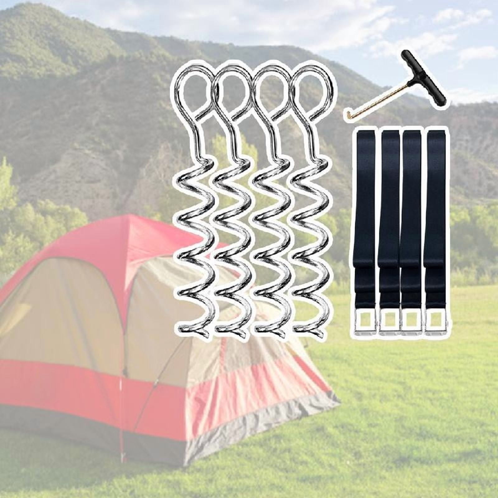 JZROCKER 4Pcs Tent Stake Anchors Trampoline Ground Stake for Trampolines Swings Garden