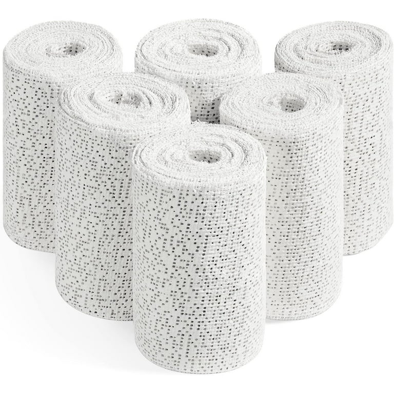 Navaris Plaster Cloth Rolls (L, Pack of 10) - Gauze Bandages for Body Casts, Craft Projects, Belly Molds - Easy to Use Wrap Strips - 6