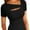 Black, variant on Women's Fashion Clothes One Piece Cutout Tops Short Sleeve Knit Slim Fitted Shirts Tee Tshirts
