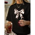 thumbnail image 1 of Vintage Round Neck Geometric Print T-Shirt for Women, Short Sleeve, Polyester, Machine Washable, Casual, Print, 1 of 6