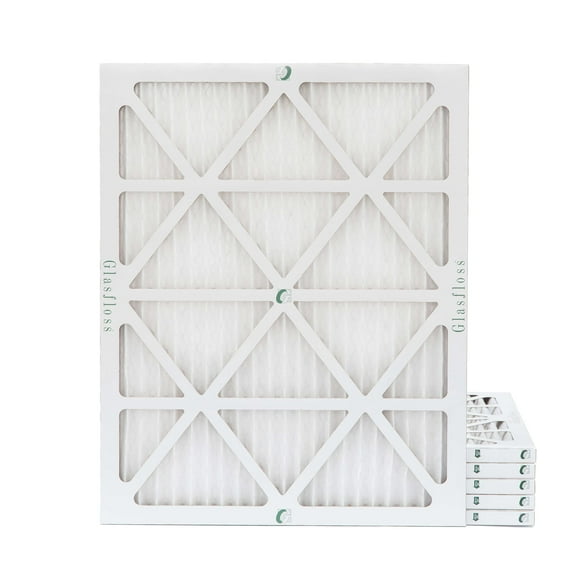 Glasfloss 21-1/2 x 23-5/16 x 1 MERV 10 Pleated Air Filters Box of 6. Replacement filters for Carrier Payne & Bryant.