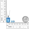 thumbnail image 2 of 925 Sterling Silver Swiss Blue Topaz and Black Diamond Pendant and Earrings Jewelry Set for Women (17.43 Cttw, Gemstone November Birthstone, Octagon 18X13MM and 6X4MM, with 18 inch Chain), 2 of 3