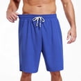 thumbnail image 3 of EOYWHK Mens Work Shorts with Pockets Drawstring Waffle Work Shorts for Men Soft Lightweight Breathable Quick Dry Shorts for Men Blue, Size XL, 3 of 9