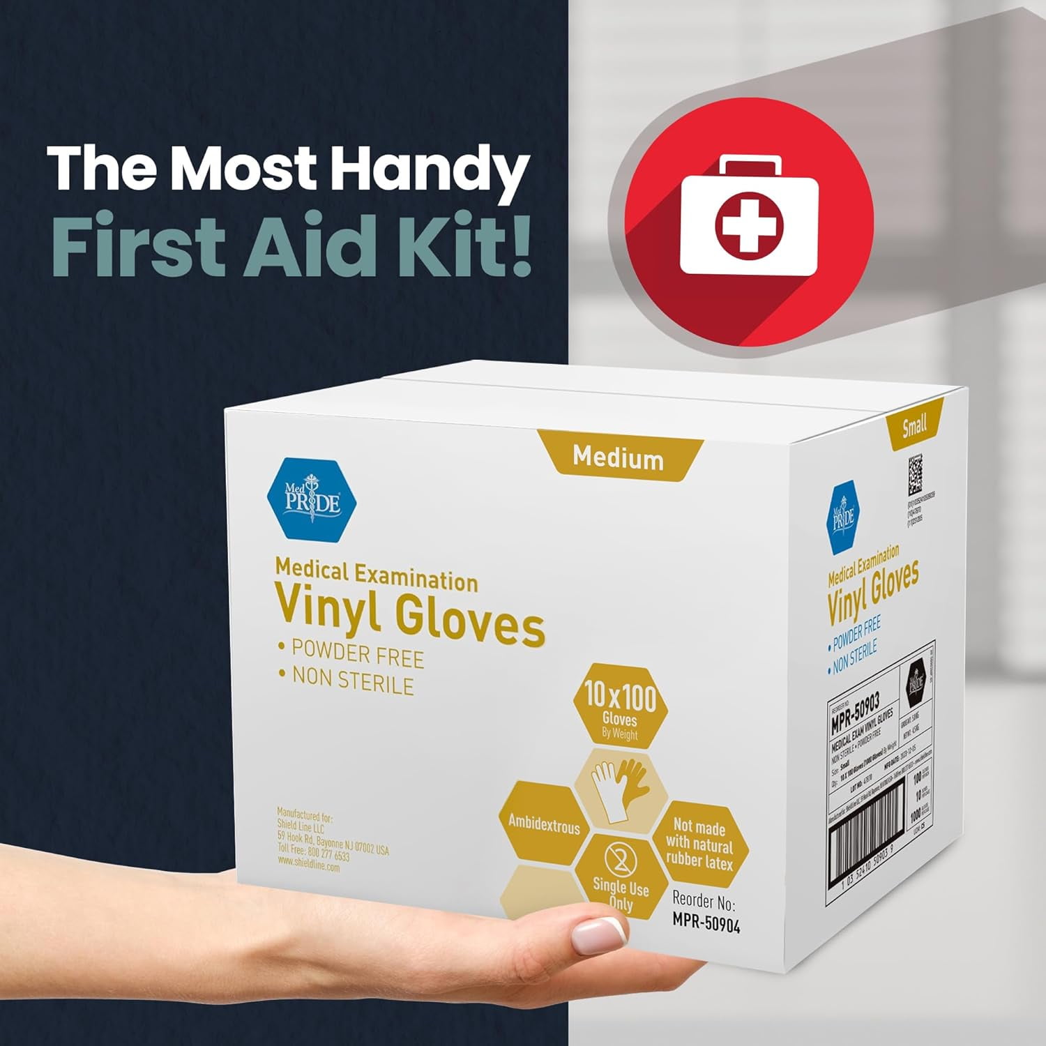 MEDPRIDE Vinyl Gloves Powder-Free Disposable Latex-Free Gloves, Medium 1000-Pack – Durable Cleaning Gloves, Ideal for Kitchen & Household Use
