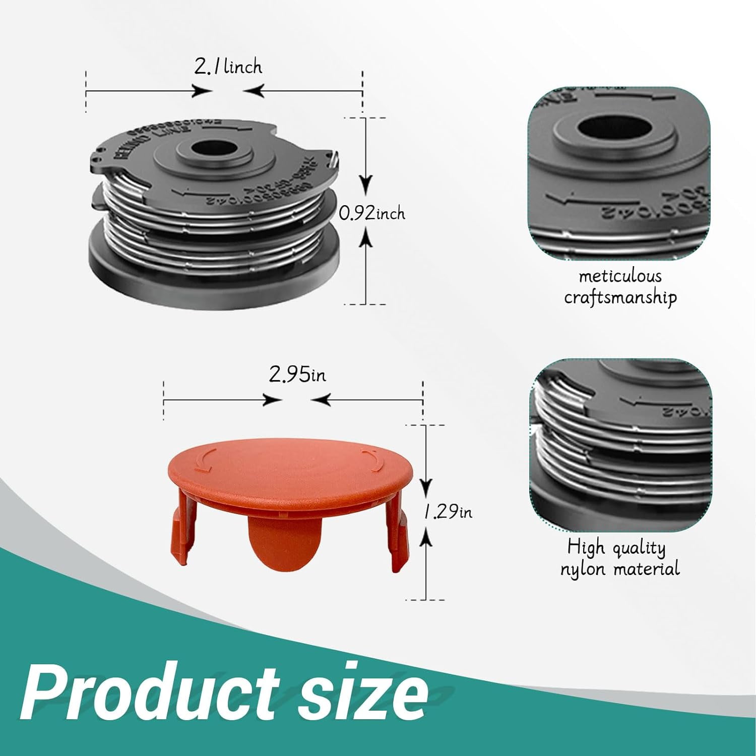 Moupaa Lot De 3 Bobines De Fil De Rechange En Nylon Pour