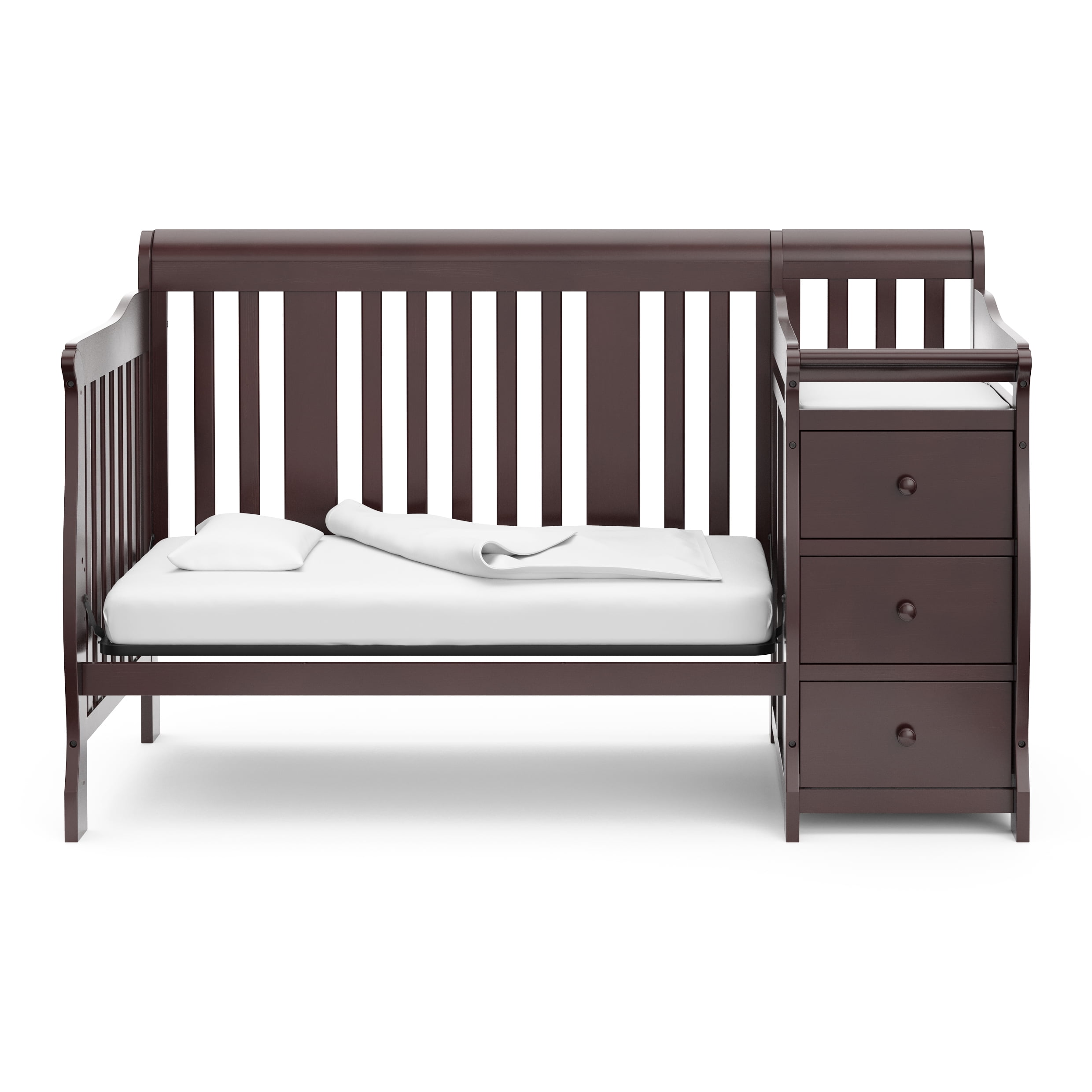 Storkcraft Portofino 5-in-1 Convertible Baby Crib and Changer, Espresso