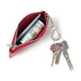 thumbnail image 5 of Daisy Rose Luxury Coin Purse Change Wallet Pouch - PU Vegan Leather Card Holder with Oversized Metal Keychain and Clasp - Red Python, 5 of 6