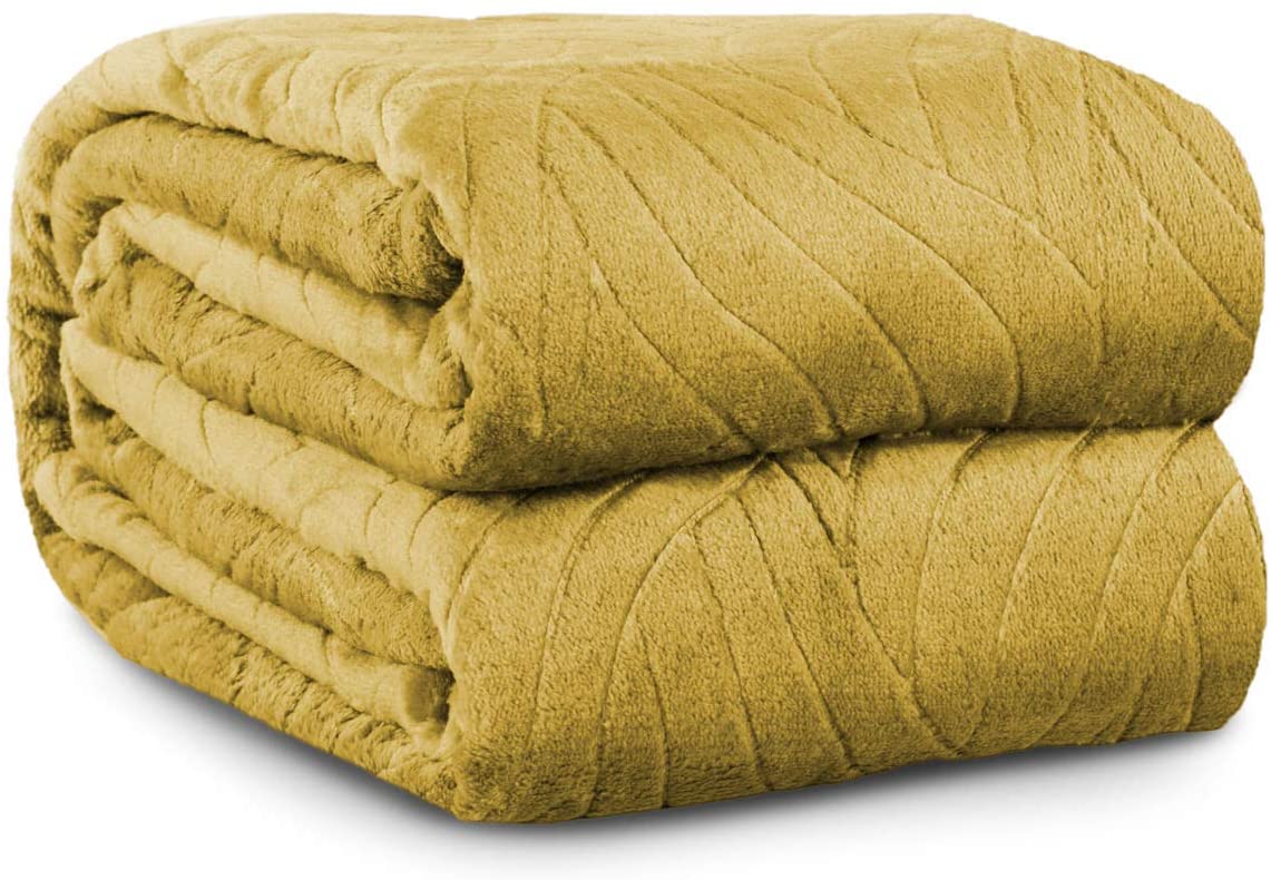 Mustard Throw Blanket Fleece Lightweight Throw Blanket for Couch or