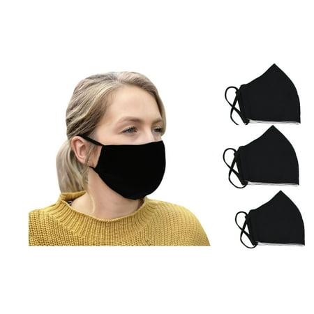 Niko Adjustable Face Mask, Black, 3 Per Pack