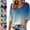 12# Blue, variant on 3/4 Sleeve T Shirts for Women Summer Plus Size V Neck Three Quarter Sleeve Tops Casual Loose Fit Blouses Mint Green M