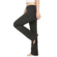 thumbnail image 2 of HDE Women's Color Block Fold Over Waist Yoga Pants Flare Leg Workout Leggings Charcoal Gray 4X, 2 of 6