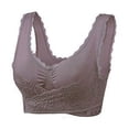 thumbnail image 4 of Sujetador deportivo sin aros con encaje fruncido y hebilla cruzada en el lateral delantero, especial para mujer, talla grande, 4 of 5