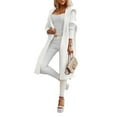 thumbnail image 4 of Langwyqu Solid Color Autumn Winter Open Front Casual Loose Hooded Cardigan Hooded Outerwear, 4 of 5