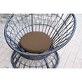 thumbnail image 3 of Jeco OF-SC001-2-CES007 Papasan Espresso Wicker Swivel Chair & Table Set with Brown Cushion, 3 of 5
