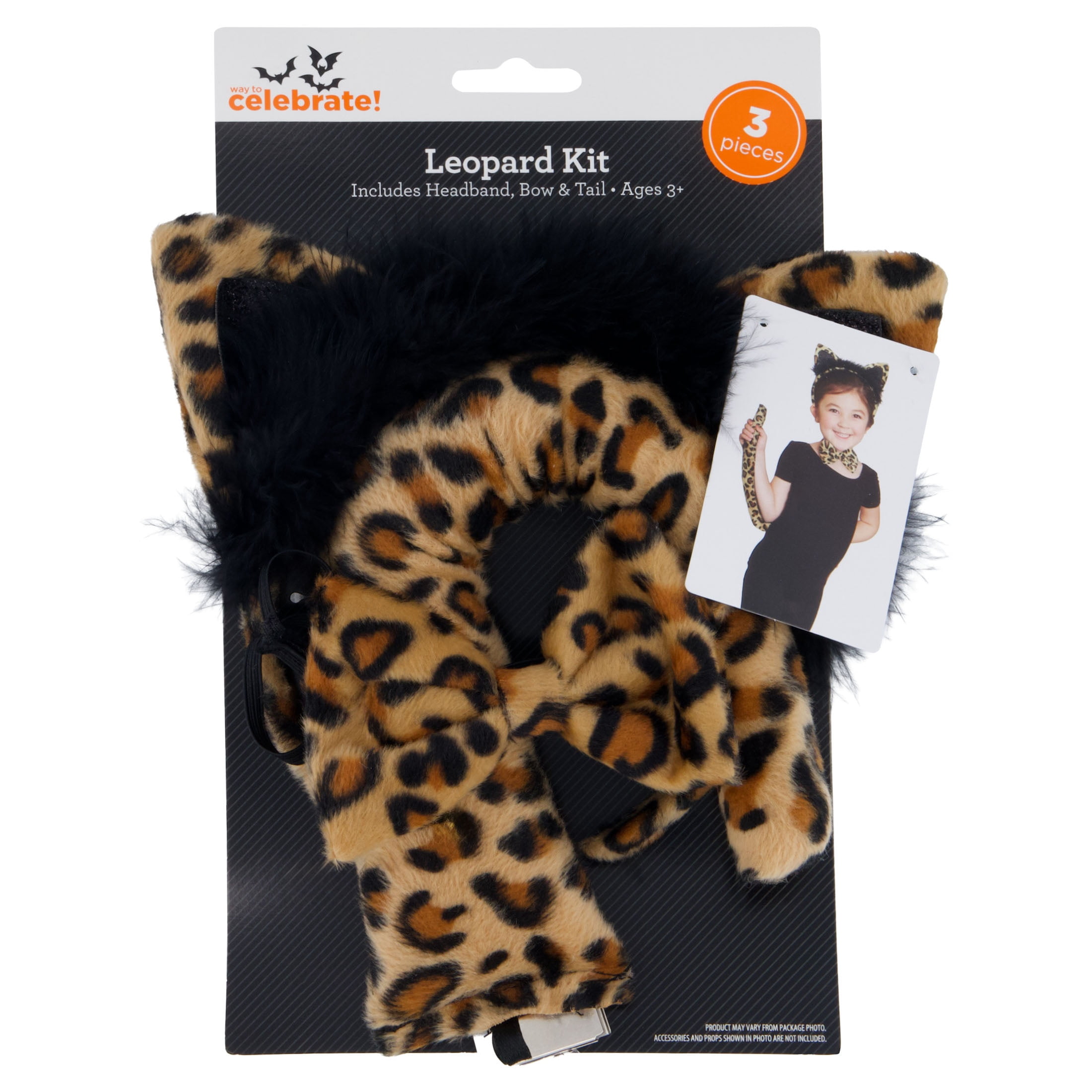 Leopard Costume Accessory Kit for Children, Multicolor, 3 Pieces, Halloween by Way To Celebrate