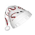 thumbnail image 2 of KLL Christmas Hats for Adults Plush Red Snake Print Santa Hat Xmas Fluffy Santa Claus Hat for Women Men, 2 of 6