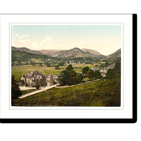 Historic Print, Grasmere from Prince of Wales Hotel Lake District England, 16" x 20"