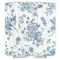 thumbnail image 2 of Blue Floral Botanical Shower Curtain, Vintage Retro Boho Floral Blossom Pattern Aesthetic Flower Shower Curtains for Bathroom, Fabric Bathroom Decor Shower Curtain Set with Hooks,70X84, 2 of 6