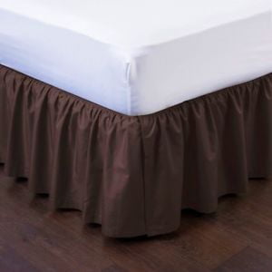 Twin Brown Pleated Dust Ruffled Bed Skirt Bedding Bed Dressing with Split/Open Corners and Easy Fit 14" Drop
