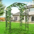thumbnail image 5 of Lilypelle Large Arch Trellis 87" Black Plastic Metal Arbor, 5 of 14