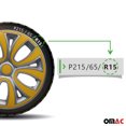 thumbnail image 5 of OMAC 15 Inch Hubcaps Wheel Rim Cover Glossy Grey with Yellow Insert 4pcs Set, 5 of 7