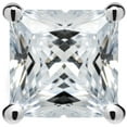 thumbnail image 4 of 14K Solid White Gold Stud Earrings | Princess Cut Cubic Zirconia | Screw Back Posts | 2.0 CTW  | Everyday Elegance, 4 of 10