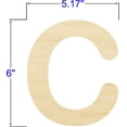 thumbnail image 2 of Pack of 1, 6 Inch x 1/8 Inch C Round Font Wood Letters for Wood Craft Project, Children or Adult Art Work, Home and Holiday Décor and DIY Fun, Made in USA, 2 of 2