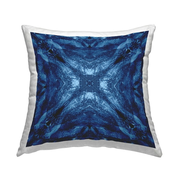 Stupell Industries Mirrored Blue Pattern Decorative Printed Throw Pillow Design by El Perkin.