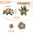 thumbnail image 4 of Artificial Flowers Candle Rings - 6 Pcs 14 inch Diam Large White Fake Roses Wreath Wedding Centerpieces for Tables Spring Summer Wreath for Front Door Weddings Party Ceremony Bouquet Decor, 4 of 11