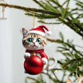 thumbnail image 4 of Adornos colgantes de gato de Navidad, colgantes de árbol de Navidad personalizados, animales acrílicos de dibujos animados lindos, decoración de fiesta en casa, 4 of 4