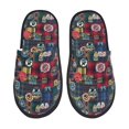 thumbnail image 1 of Fotbe Adventure Camping Badge Pantuflas Peludas para Mujer con Estampado, Zapatillas de Peluche, Zapatos de Invierno para Casa, Uso Interior y Exterior-Large, 1 of 8