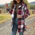 thumbnail image 6 of Winter Coats for Women Plus Size Turndown Collar Long Sleeve Plaid Mid Length Warm Comfortable Coat with Pockets for Fall Winter Casual Outdoor, 6 of 10