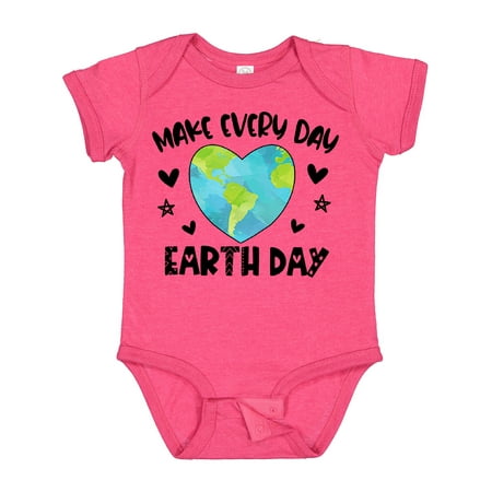 

Inktastic Make Every Day Earth Day with Hearts and Stars Boys or Girls Baby Bodysuit