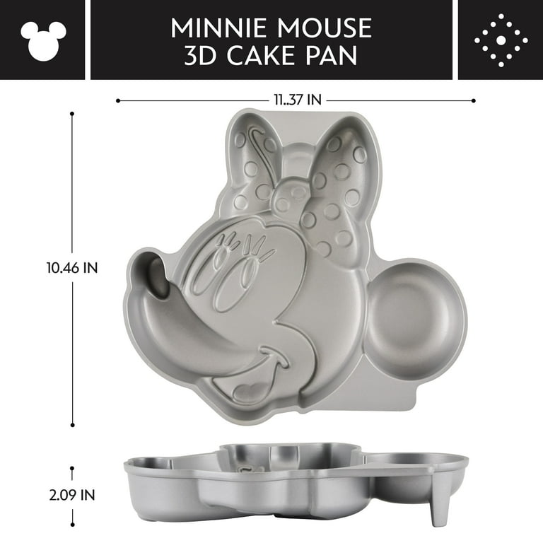 Farberware Disney Minnie Mouse 3D Cake Pan Gray, Dishwasher Safe