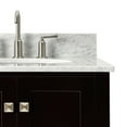 thumbnail image 4 of Ariel Cambridge 37 In. Right Offset Oval Single Sink Vanity With Carrara White Marble 0.75 In Countertop In Espresso, 4 of 10