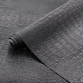 thumbnail image 3 of Vinyl Leather Fabric Crocodile Pattern Marine Waterproof Material 54" W Marine Vinyl Synthetic Leather Sheets 0.5mm Thick for Upholstery Crafts, Automotive/Boat, Cushion, DIY Sewing - Black, 3 of 7