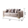 thumbnail image 4 of Pemberly Row Thick Velvet Fabric 2Pc Living Room Set Made With Wood in Beige, 4 of 10