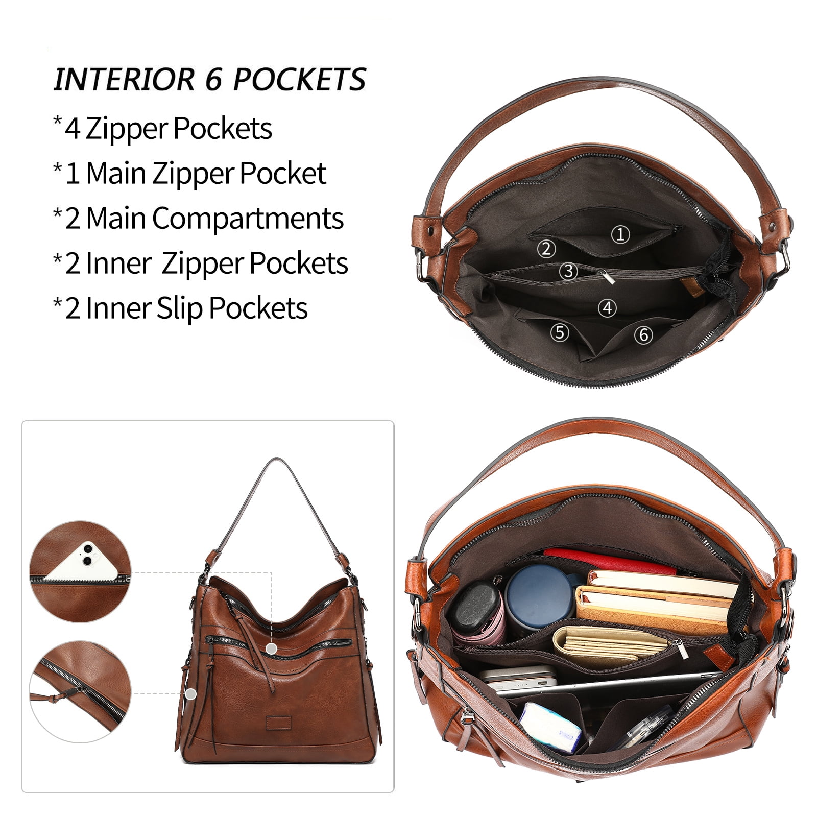 GOIACII Soft Women Leather Purses and Handbags Satchel Tote Shoulder Bag, Crossbody Bag for Women