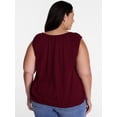 thumbnail image 3 of Terra & Sky Women’s Plus Sleeveless Cotton Flowy Top, Size 0X-4X, 3 of 5