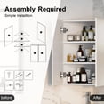 thumbnail image 7 of Hironpal Bathroom Corner Mirror Cabinet,18" x 24" 2 Doors Medicine Cabinet Wall Mounted,White, 7 of 7