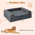 thumbnail image 2 of Spaco Orthopedic Dog Bed Memory Foam Pet Bed with Headrest for Large Dogs-Grey, 2 of 7