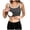 Gray, variant on Women Built-in Bra Tank Tops Crewneck Casual Stretchy Sleeveless Shirts Racerback Ribbed Fitted Tank Tops