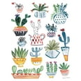 thumbnail image 2 of Zaman, Farida 12x14 White Modern Wood Framed Museum Art Print Titled - Funky Cacti I Summer, 2 of 4