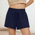 thumbnail image 2 of MIXUE Shorts For Women Summer Solid Color Casual Fashion Lace Up Loose Womens Shorts Streetwear,Blue,XXXXL, 2 of 4