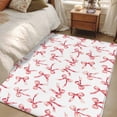 thumbnail image 4 of Pink Bow Ribbon Area Rug 4x6 FT, Non Slip Kids Room Carpet, Vintage Modern Art Bowknot Washable Soft Floor Carpet Non-Shedding Throw Rug for Dorm Kitchen Study Room Home Office Bedside, 4 of 9
