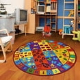 thumbnail image 2 of Furnish My Place 740 ABC With Numbers 13' 2" Round ABC Area Rug for Kids, Educational Alphabet Letter & Numbers, Anti-Skid Rubber Backing, Multicolor, 2 of 5