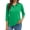 7# Green, variant on New 3/4 Sleeve Polo Shirts Women V Neck Collared Tees Loose Casual Business Tops Summer Army Green 3XL