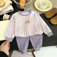 thumbnail image 2 of masbird Pajamas Sets Viscose from Bamboo Toddler Girls Boys Snug Fit Pjs Kids Short Sleeve Graphic Top & Pants Breathable Sleepwear(Purple,5-6 Y), 2 of 4