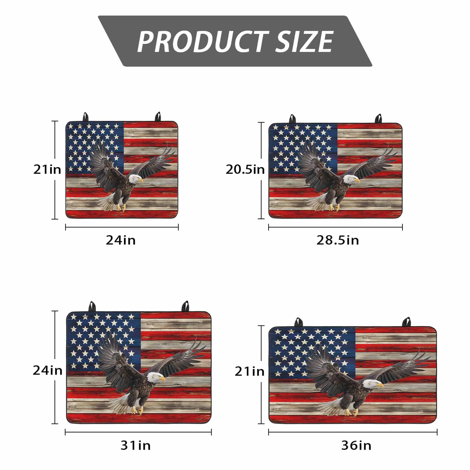 American Flag Stove Top Cover for Electric Stove, Heat-proof & Non Slip Glass Top Stove Cover Protector, Eagle Blue Red USA Flag Retro Kitchen Flat Cooktop Rubber Mat 24x21 Inches